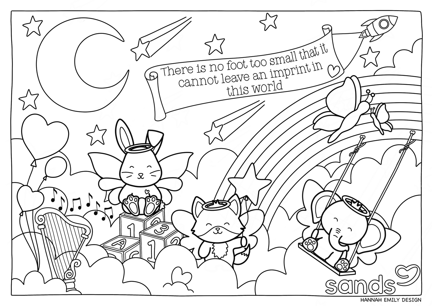 Sands charity digital download colouring page